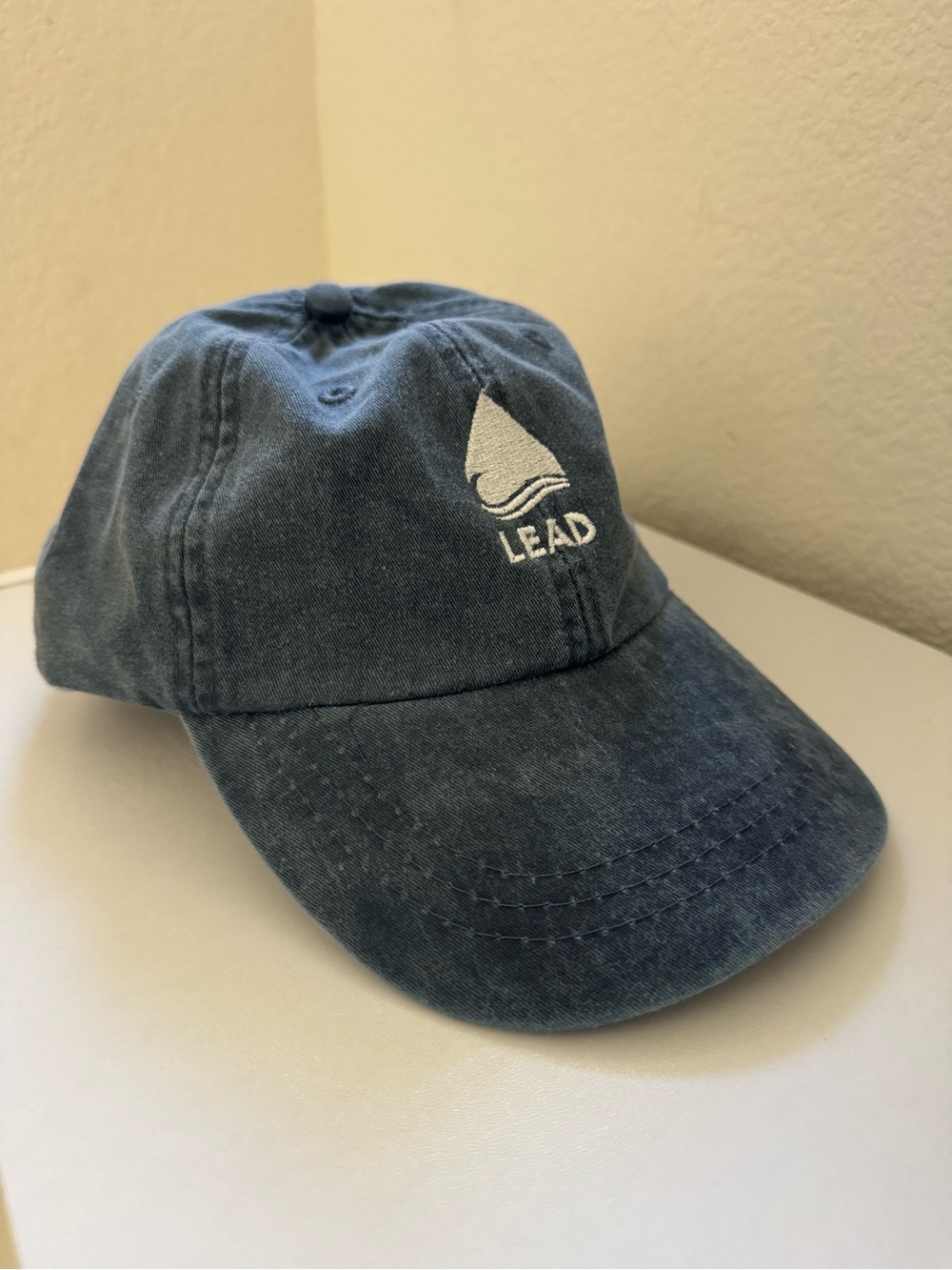 Adams Denim-Style Navy Baseball Cap with White Logo